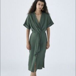 Zara Midi Dress with Front Knot - Size L